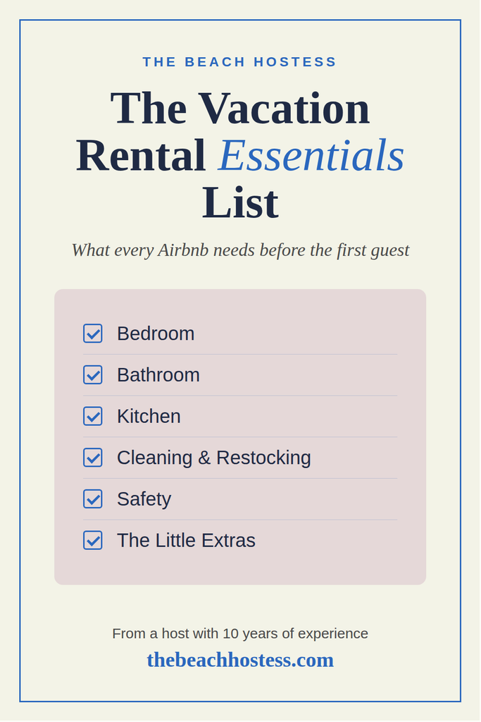 Vacation rental essentials list for Airbnb hosts